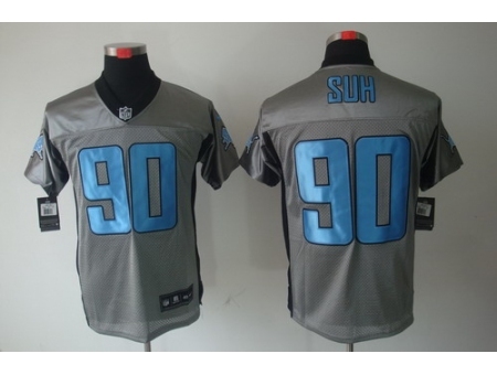 Nike Detroit Lions 90 Ndamukong Suh Grey Elite Shadow NFL Jersey