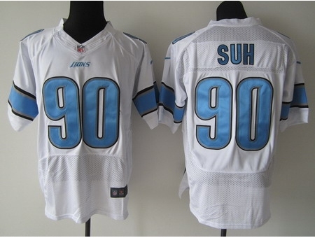 Nike Detroit Lions 90 Ndamukong Suh White Elite NFL Jersey