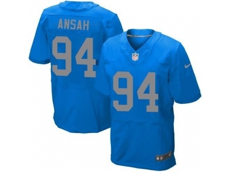 Nike Detroit Lions 94 Ziggy Ansah Blue Elite Alternate NFL Jersey