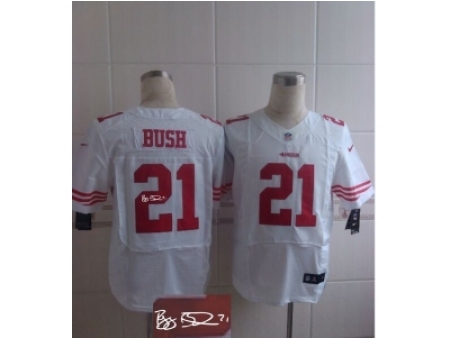 Nike San Francisco 49ers 21 Reggie Bush white Elite Signature NFL Jersey