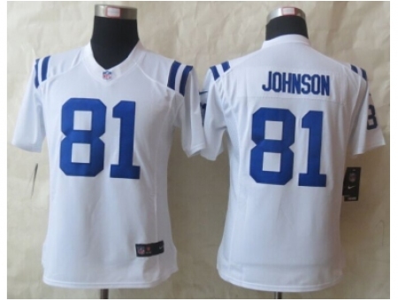 Women Nike Indianapolis Colts 81 Andre Johnson white NFL Jersey