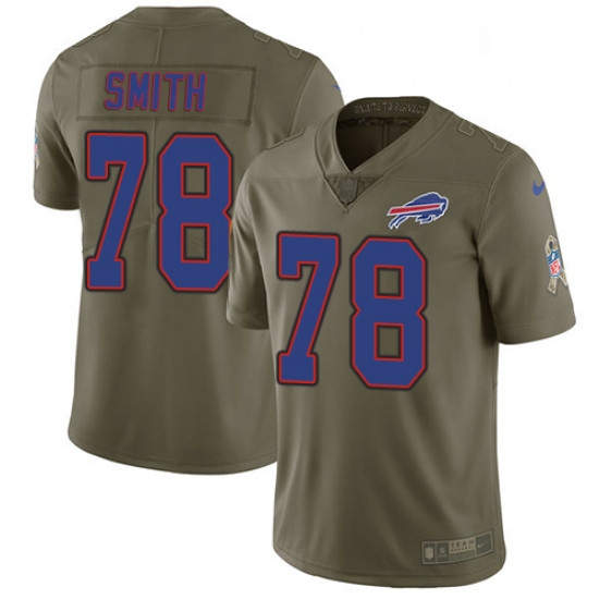 Mens Nike Buffalo Bills 78 Bruce Smith Limited Olive 2017 Salute