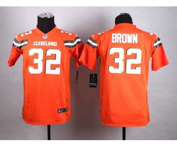 nike youth nfl jerseys cleveland browns 32 brown orange[nike][new style]