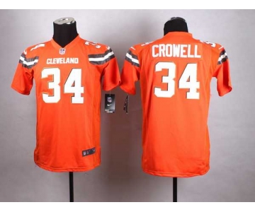 nike youth nfl jerseys cleveland browns 34 crowell orange[nike][new style]