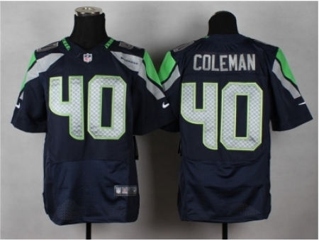 Nike seattle seahawks 40 Derrick Coleman blue Elite NFL Jersey