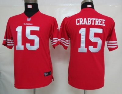 Youth Nike San Francisco 49ers 15# Michael Crabtree Red Nike NFL Jerseys