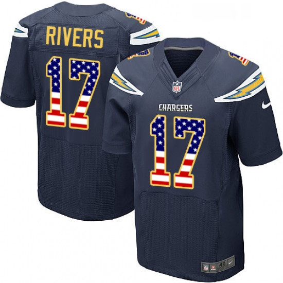 Men Nike Los Angeles Chargers 17 Philip Rivers Elite Navy Blue H