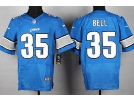 Nike Detroit Lions 35 Joique Bell Blue Elite NFL Jersey