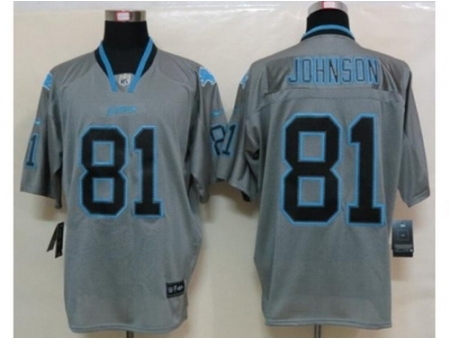 Nike Detroit Lions 81 Calvin Johnson Grey Elite Lights Out NFL Jersey