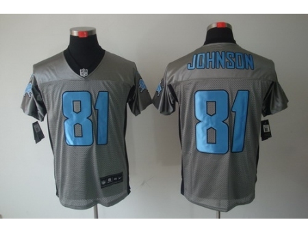 Nike Detroit Lions 81 Calvin Johnson Grey Elite Shadow NFL Jersey