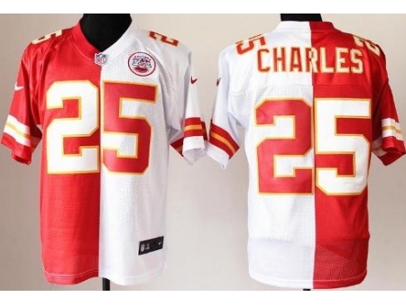 Nike Kansas City Chiefs 25 Jamaal Charles Red White Elite Split NFL Jersey