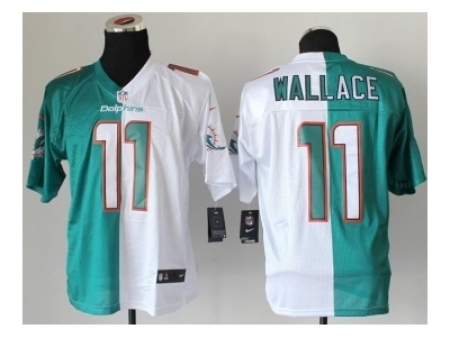 Nike Miami Dolphins 11 Mike Wallace white green Elite split NFL Jersey