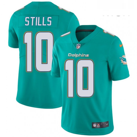 Mens Nike Miami Dolphins 10 Kenny Stills Aqua Green Team Color Vapor Untouchable Limited Player NFL 