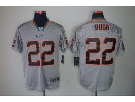 Nike Miami Dolphins 22 Reggie Bush Grey Elite Lights Out NFL Jersey