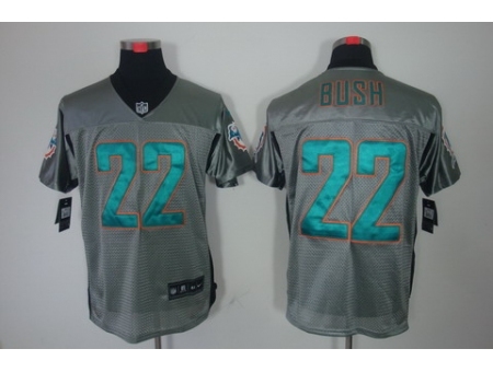 Nike Miami Dolphins 22 Reggie Bush Grey Elite Shadow NFL Jersey