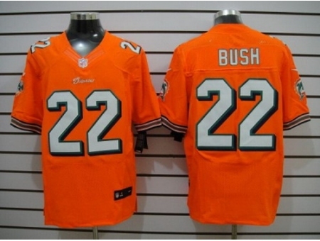 Nike Miami Dolphins 22 Reggie Bush Orange Elite NFL Jersey