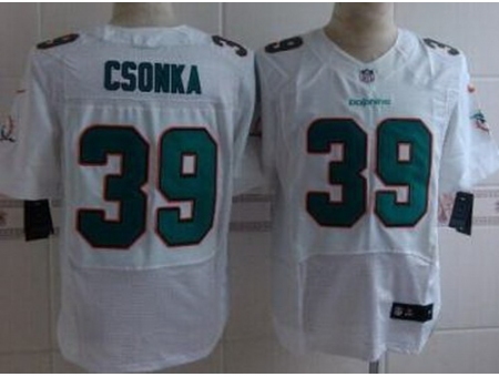 Nike Miami Dolphins 39 Larry Csonka White Elite NFL Jersey