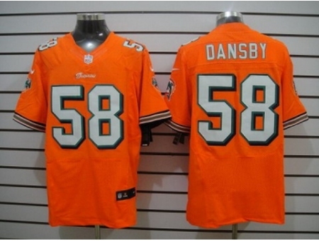 Nike Miami Dolphins 58 Karlos Dansby Orange Elite NFL Jersey