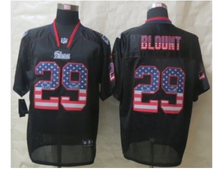 Nike New England Patriots 29 LeGarrette Blount Black Elite USA Flag Fashion NFL Jersey