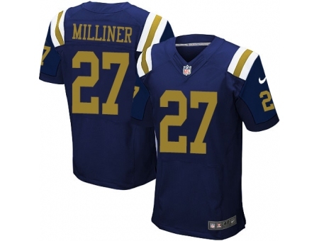 Nike New York Jets 27 Dee Milliner Blue Elite Alternate NFL Jersey