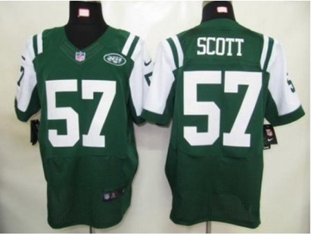 Nike New York Jets 57 Bart Scott Green Elite NFL Jersey