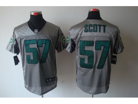 Nike New York Jets 57 Bart Scott Grey Elite Shadow NFL Jersey