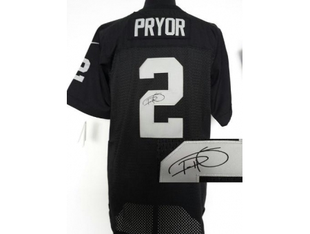 Nike Oakland Raiders 2 Terrelle Pryor Black Elite Signed NFL Jersey