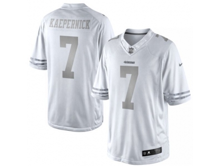 Nike San Francisco 49ers 7 Colin Kaepernick White Limited Platinum NFL Jersey