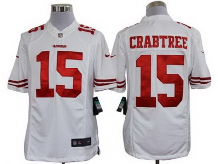 Nike San Francisco 49ers 15 Michael Crabtree White Limited NFL Jersey