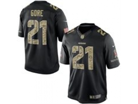 Nike San Francisco 49ers 21 Frank Gore Black Limited Salute To Service NFL Jersey