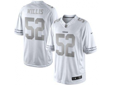 Nike San Francisco 49ers 52 Patrick Willis White Limited Platinum NFL Jersey