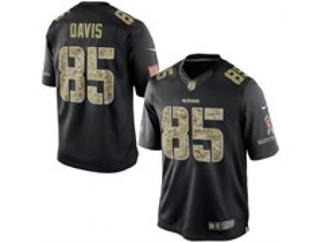 Nike San Francisco 49ers 85 Vernon Davis Black Limited Salute To Service NFL Jersey