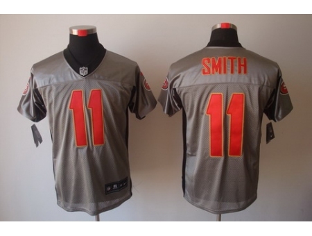 Nike San Francisco 49ers 11 Alex Smith Grey Elite Shadow NFL Jer