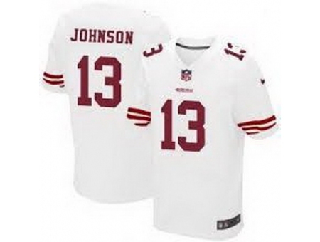 Nike San Francisco 49ers 13 Steve Johnson White Elite NFL Jersey