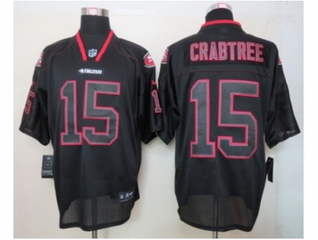 Nike San Francisco 49ers 15 Michael Crabtree Black Elite Lights Out NFL Jersey