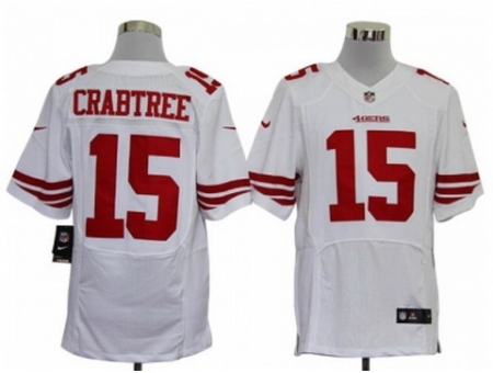 Nike San Francisco 49ers 15 Michael Crabtree white Elite NFL Jersey