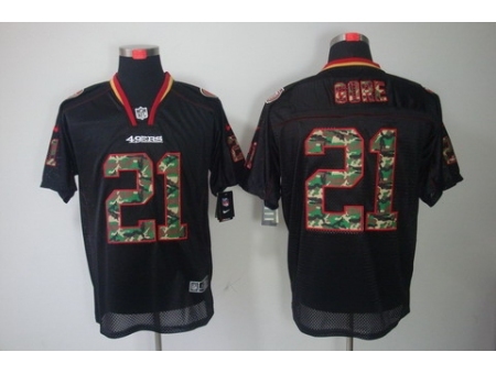 Nike San Francisco 49ers 21 Frank Gore Black ELITE Lights Out Camo Number NFL Jersey