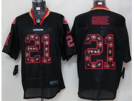 Nike San Francisco 49ers 21 Frank Gore Black Elite Lights Out Fa