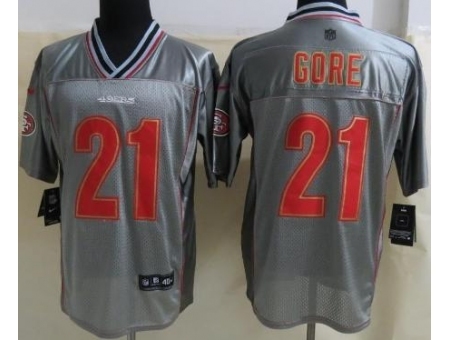 Nike San Francisco 49ers 21 Frank Gore Grey Elite Vapor NFL Jers