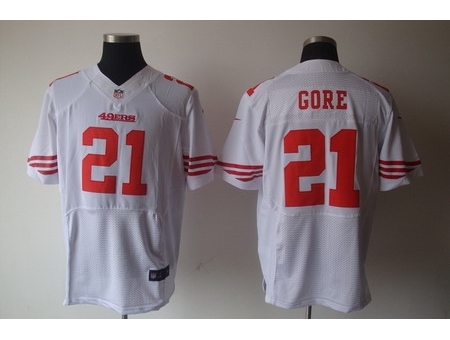 Nike San Francisco 49ers 21 Frank Gore White Elite NFL Jersey