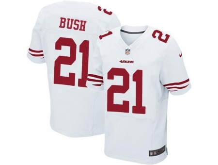 Nike San Francisco 49ers 21 Reggie Bush White Elite NFL Jersey