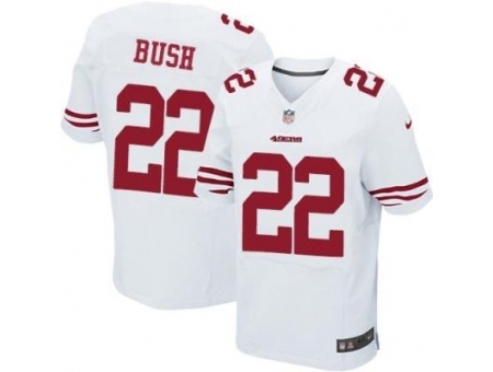 Nike San Francisco 49ers 22 Reggie Bush White Elite NFL Jersey