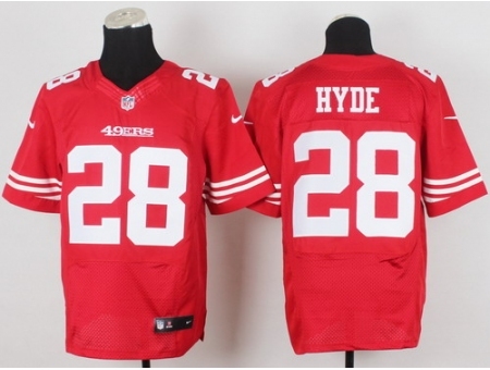 Nike San Francisco 49ers 28 Carlos Hyde Red Elite NFL Jersey