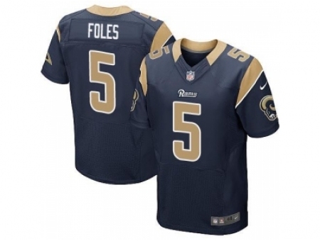 Nike St. Louis Rams 5 Nick Foles Blue Elite NFL Jersey