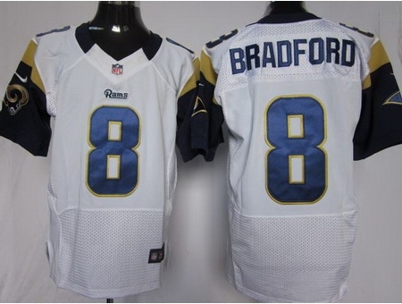 Nike St. Louis Rams 8 Sam Bradford White Elite NFL Jersey