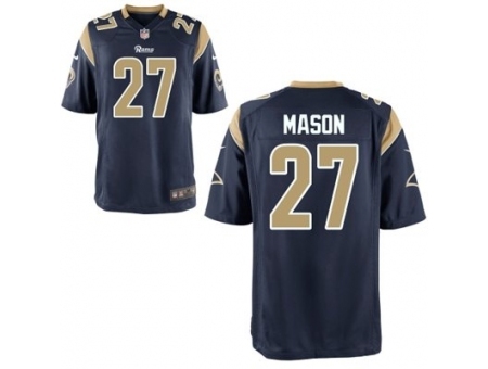 Nike St. Louis Rams 27 Tre Mason Blue Elite NFL Jersey