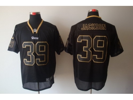 Nike St. Louis Rams 39 Steven Jackson Black Elite Lights Out NFL Jersey