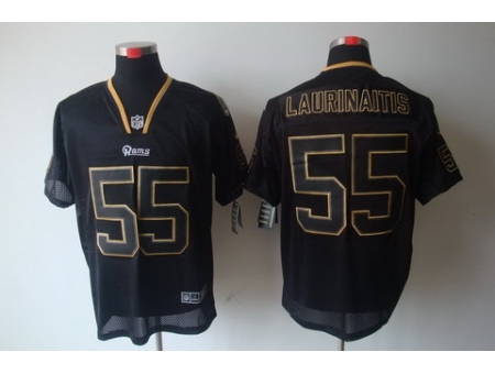 Nike St. Louis Rams 55 James Laurinaitis Black Elite Lights Out NFL Jersey