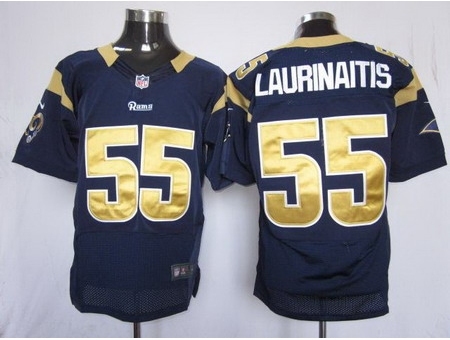 Nike St. Louis Rams 55 James Laurinaitis Dark Blue Elite NFL Jersey