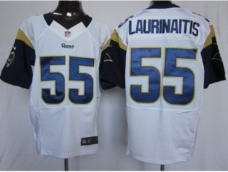 Nike St. Louis Rams 55 James Laurinaitis White Elite NFL Jersey